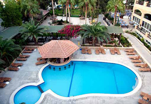 Pool area at the Pia Bella Hotel