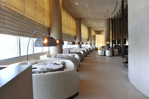 Restaurant area at the Armani Hotel
