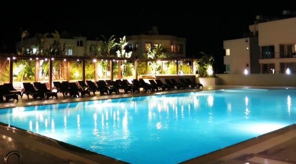Pool area at the Grand Pasha Hotel