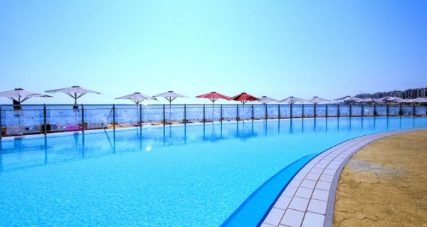Pool area at the Hilton Hotel Malta