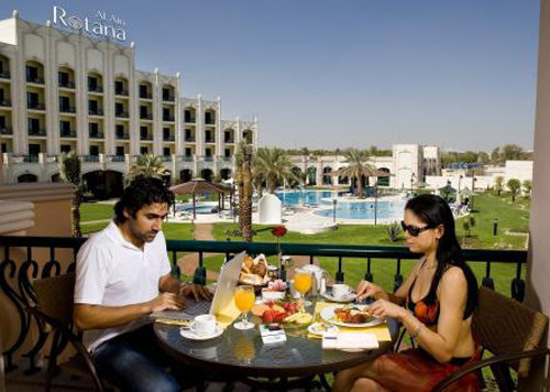 Terrace area at the Al Ain Rotana Hotel