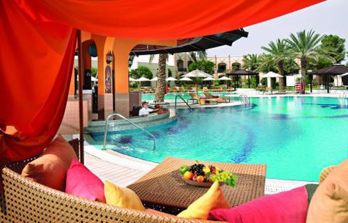 Pool area at the Al Ain Rotana Hotel