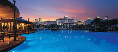 Pool area at the Al Qasr Hotel